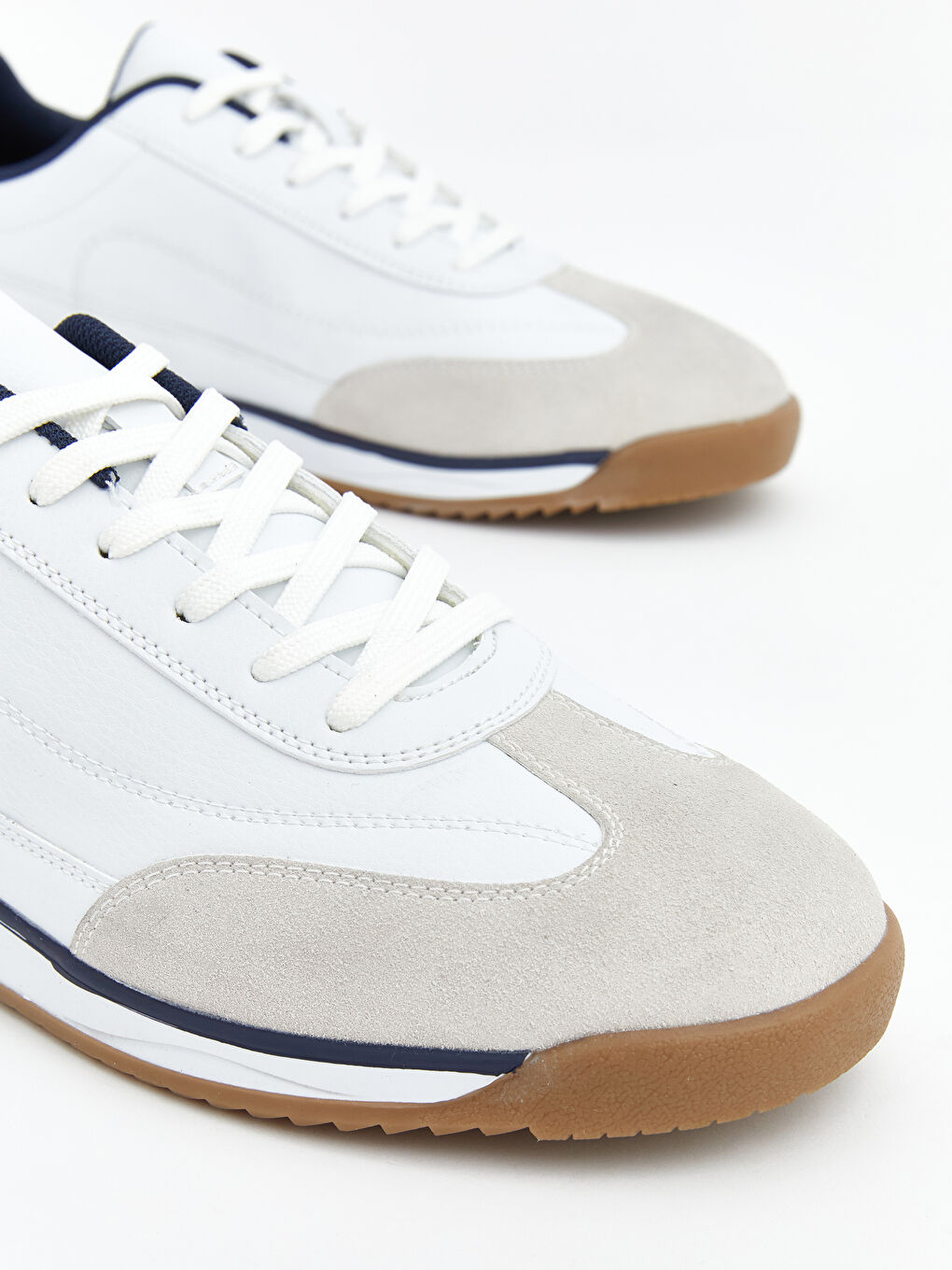 Beyaz Bağcıklı Erkek Spor Ayakkabı-2