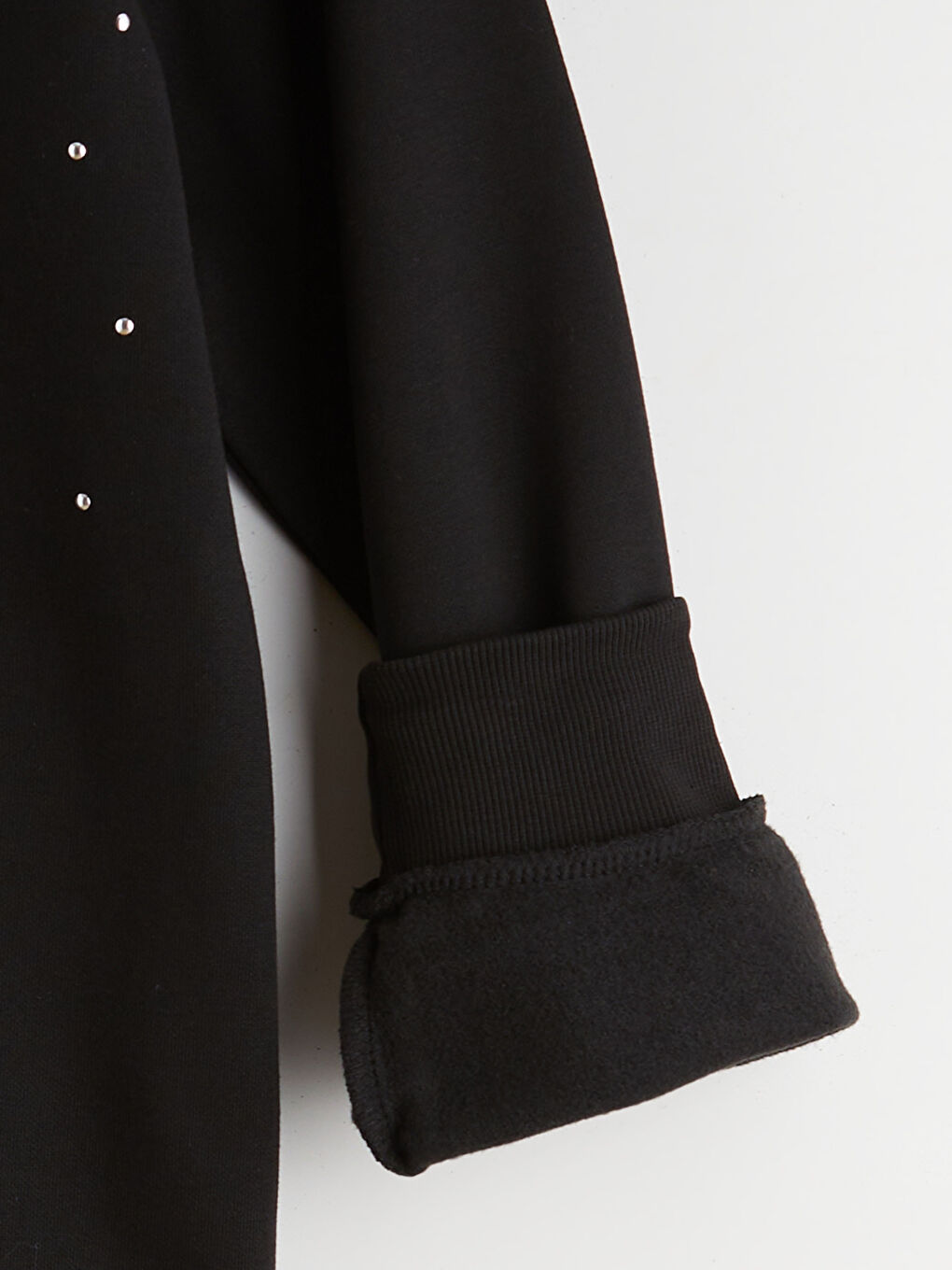 Crew Neck Shiny Stone Printed Oversize Women's Thick Sweatshirt-5