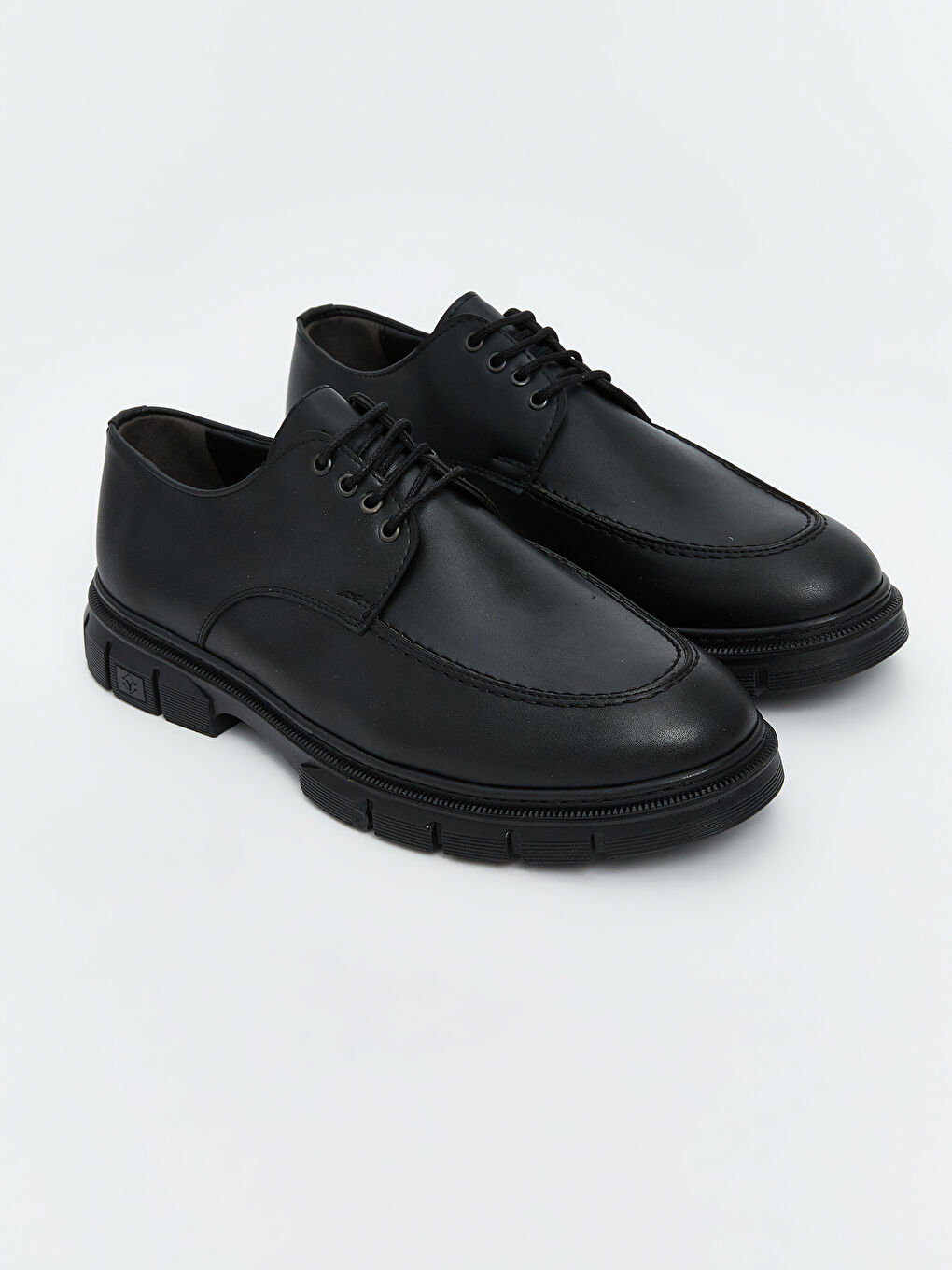 Siyah Deri Görünümlü Erkek Klasik Ayakkabı