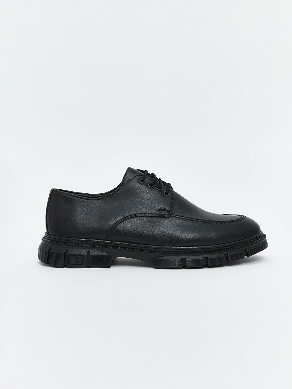 Siyah Deri Görünümlü Erkek Klasik Ayakkabı-1