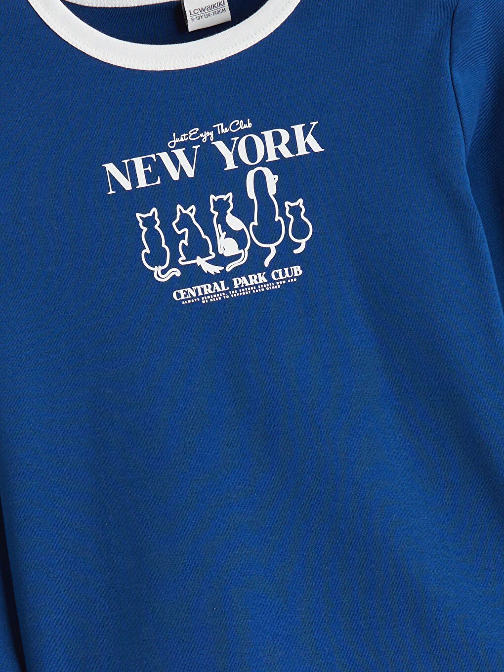 Lacivert Bisiklet Yaka Kız Çocuk Tişört-2