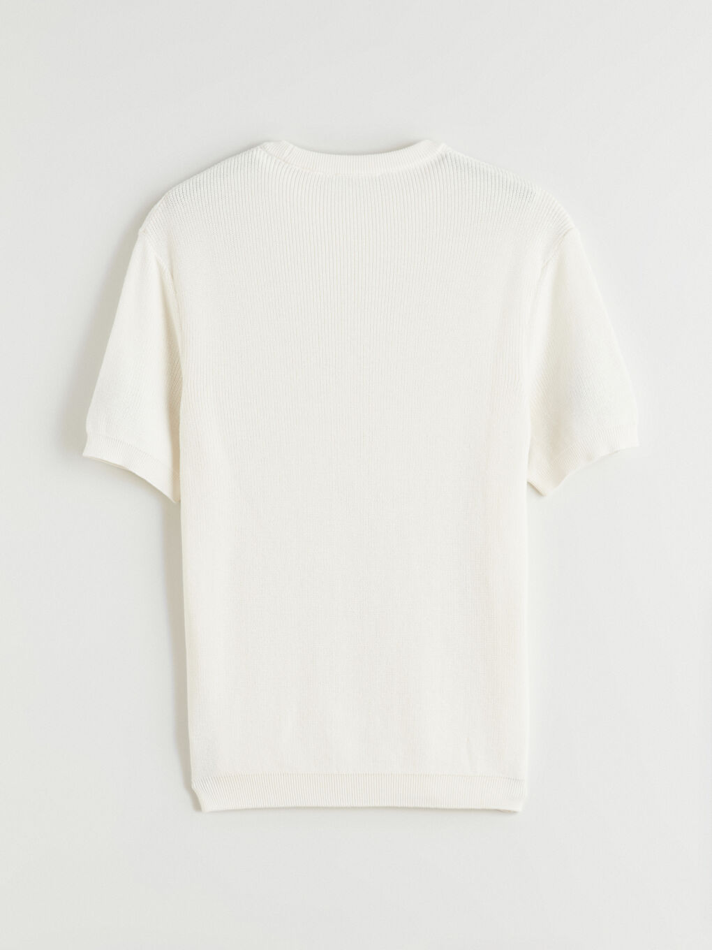 Ekru Bisiklet Yaka Kısa Kollu Erkek Triko Kazak-5