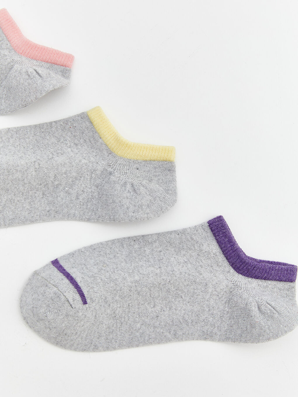 Pembe Kadın Sneaker Çorap 3'lü-1