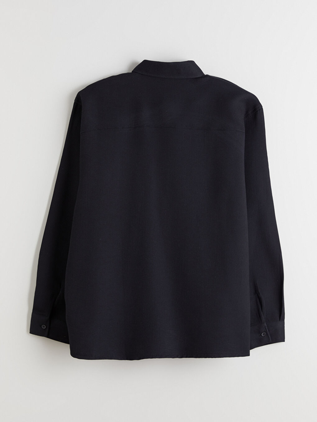 Siyah Regular Fit Uzun Kollu Erkek Gömlek-5