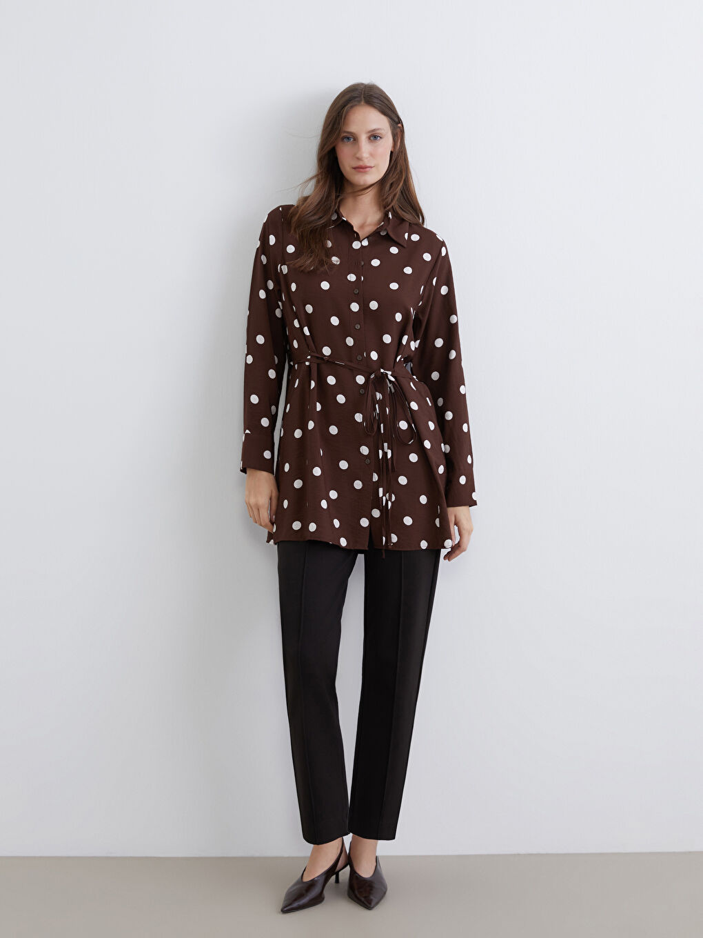 Polka Dot Women's Shirt Tunic-1