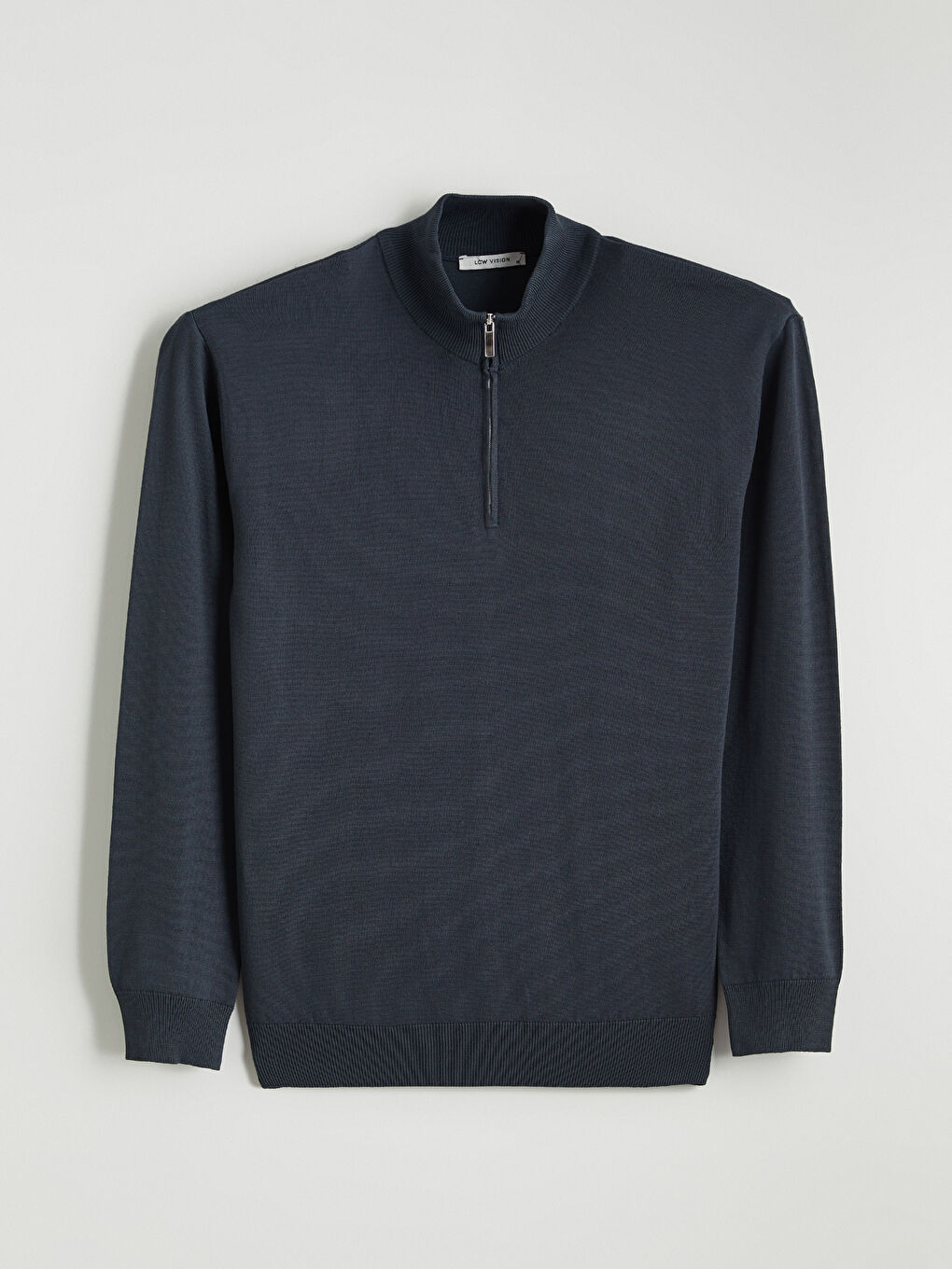 Antrasit Fermuarlı Dik Yaka Erkek Triko Kazak-4