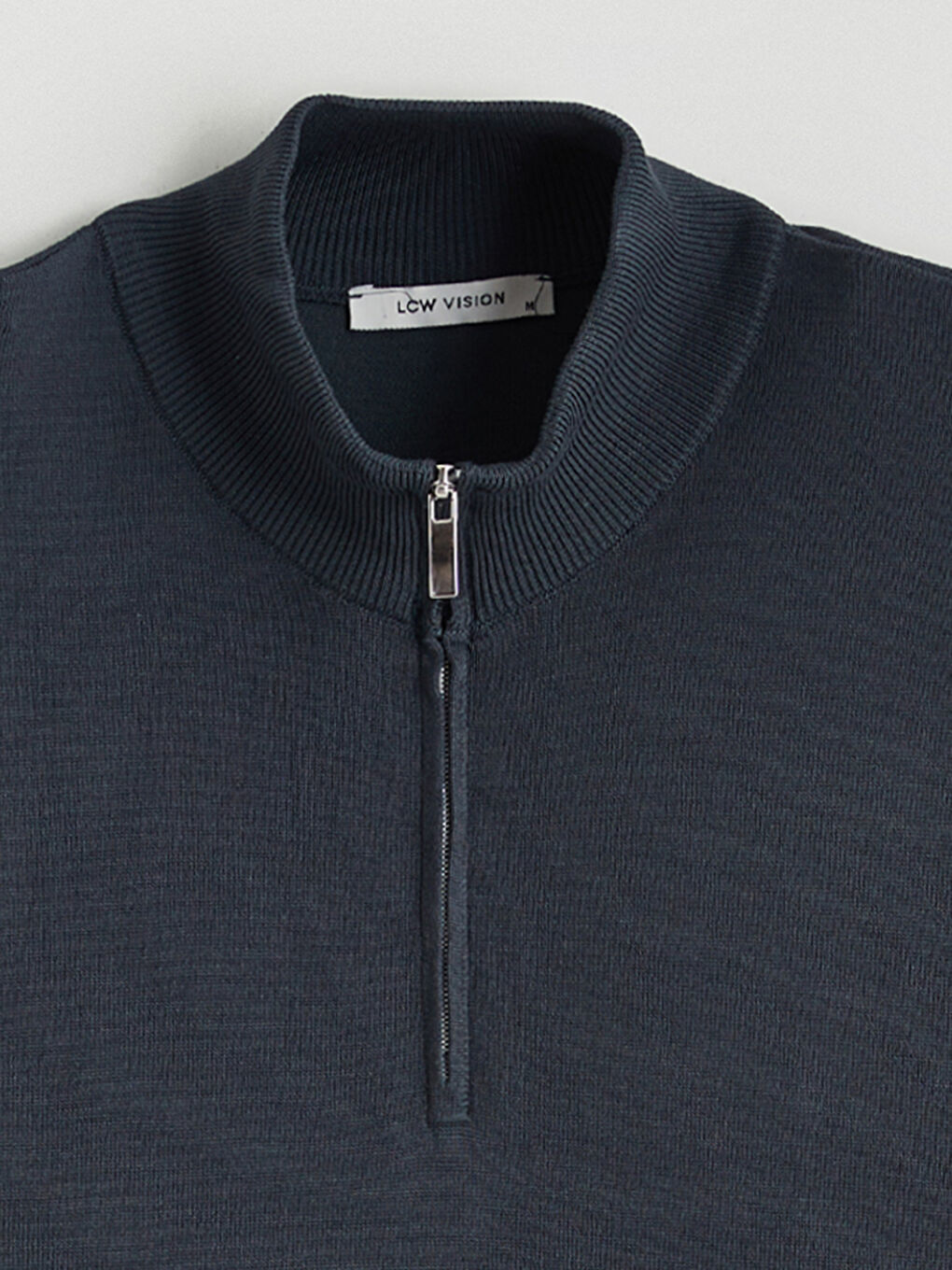 Antrasit Fermuarlı Dik Yaka Erkek Triko Kazak-5