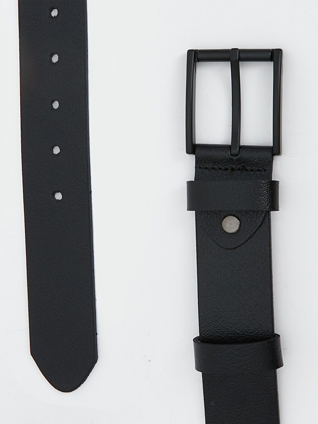 Siyah Deri Görünümlü Erkek Kemer-2