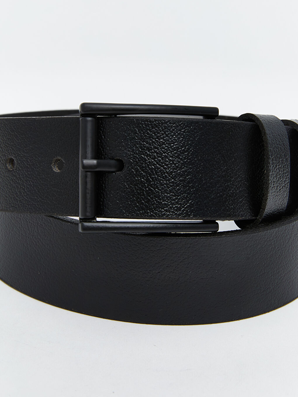 Siyah Deri Görünümlü Erkek Kemer-3