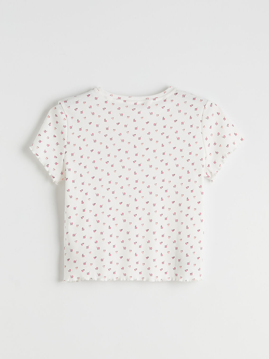 Ekru Bisiklet Yaka Çiçekli Kadın Pijama Takımı-6