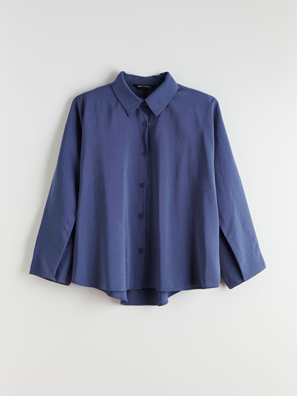 Mavi Oversize Kadın Gömlek Tunik-4