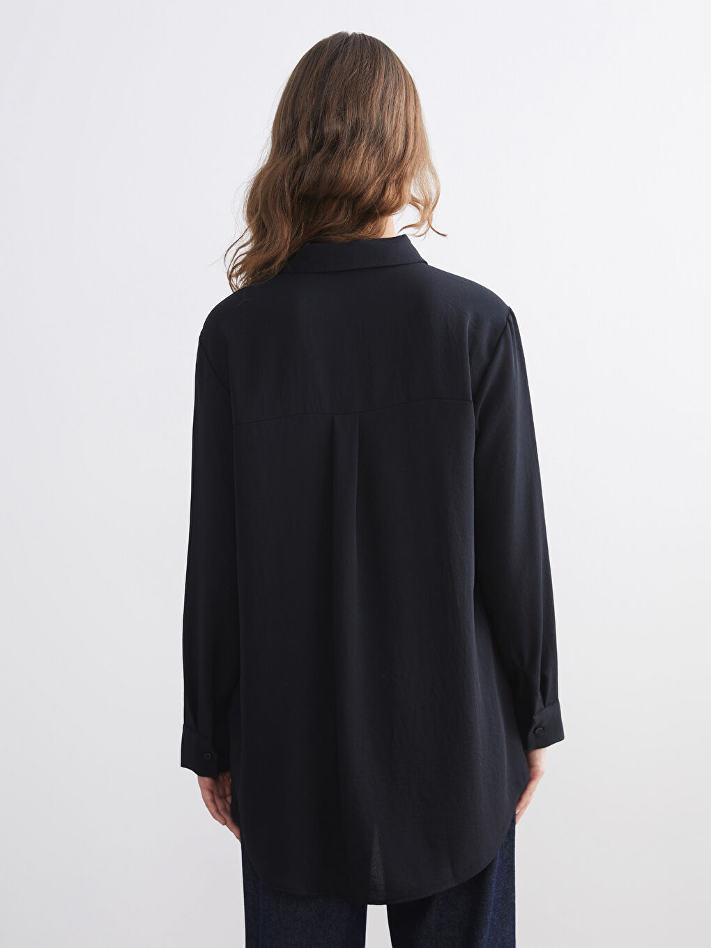 Siyah Cep Detaylı Kadın Gömlek Tunik-3
