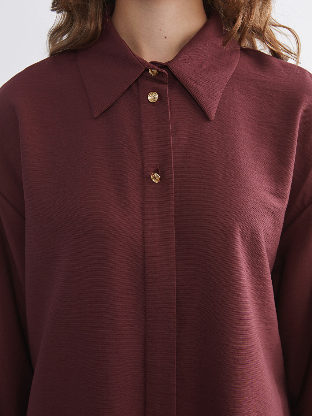 Bordo Kadın Gömlek Tunik-2