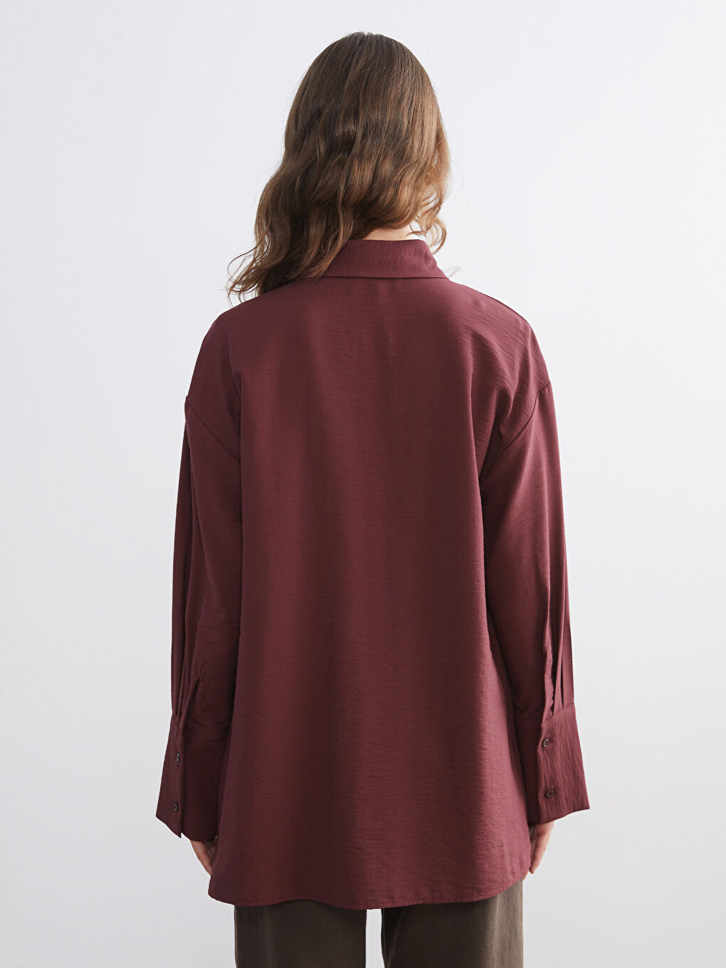Bordo Kadın Gömlek Tunik-3