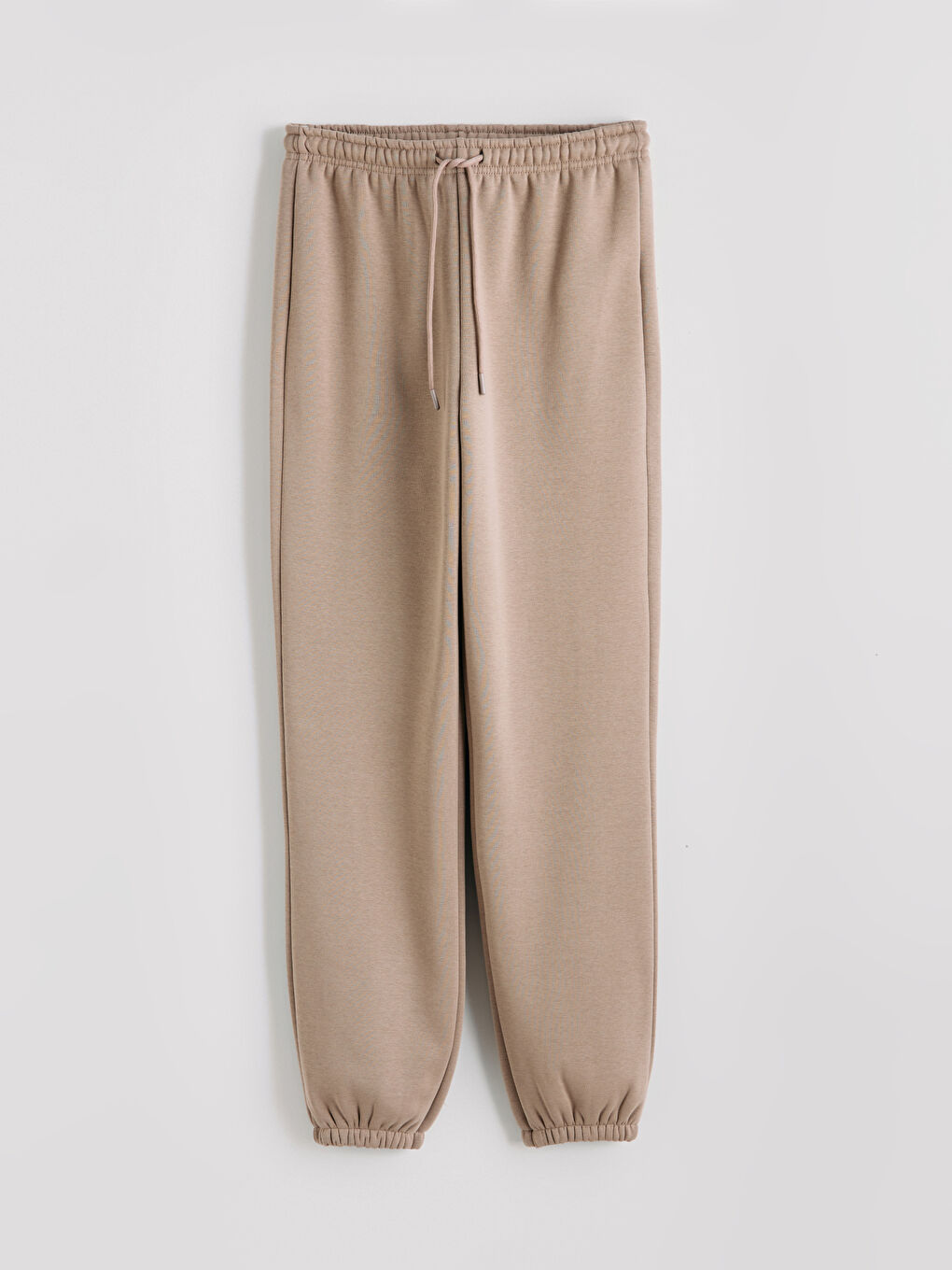 Kahverengi Beli Lastikli Kadın Jogger Eşofman Altı-4