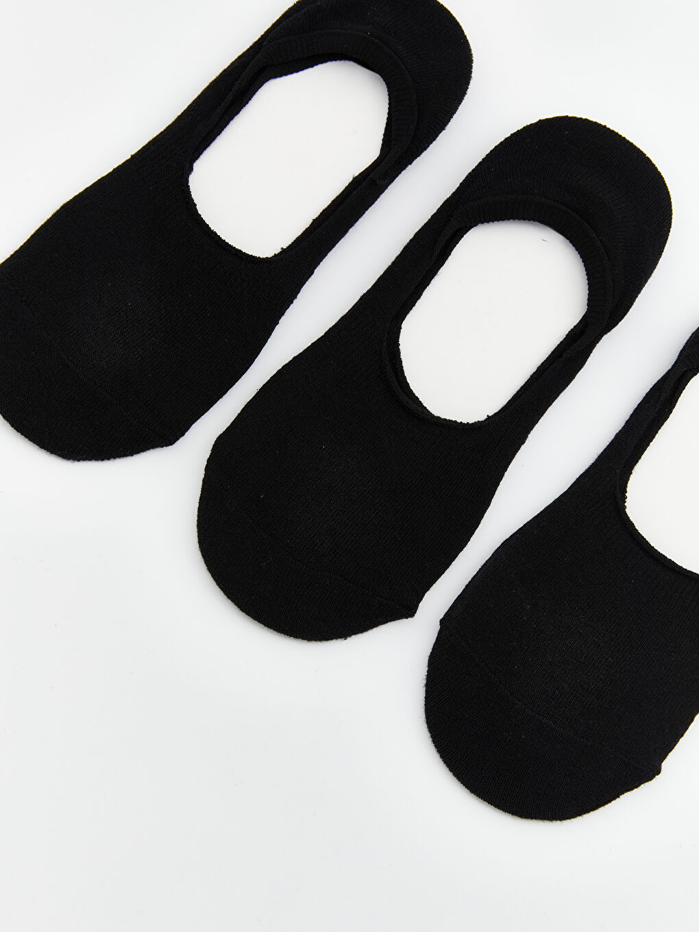 Siyah Kadın Düz Babet Çorap 3'lü-2
