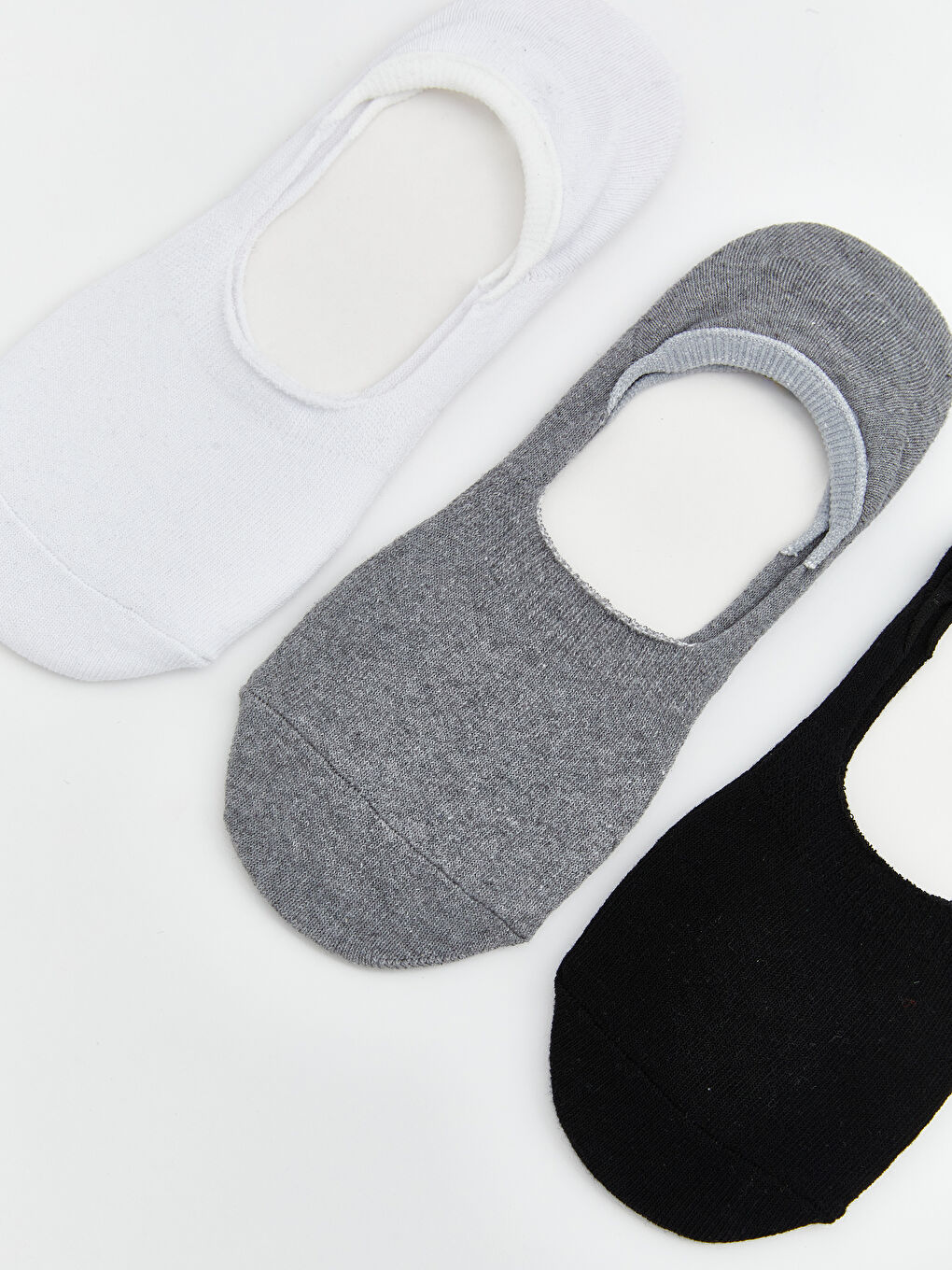 Beyaz Kadın Düz Babet Çorap 3'lü-2