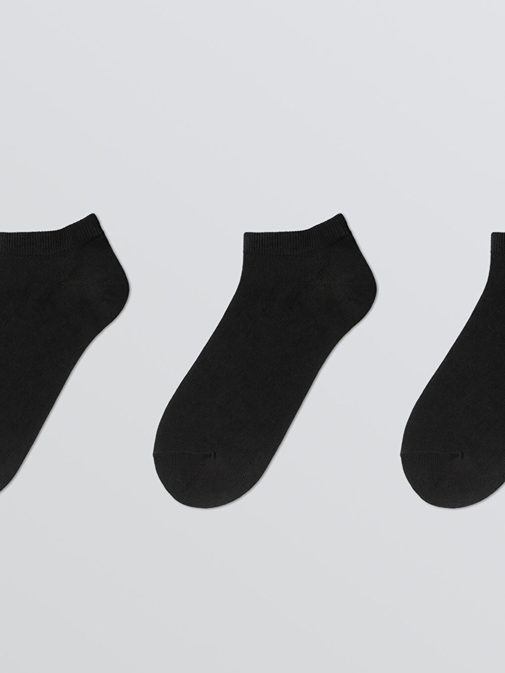 Siyah Bambu Erkek Patik Çorap 3'lü-1
