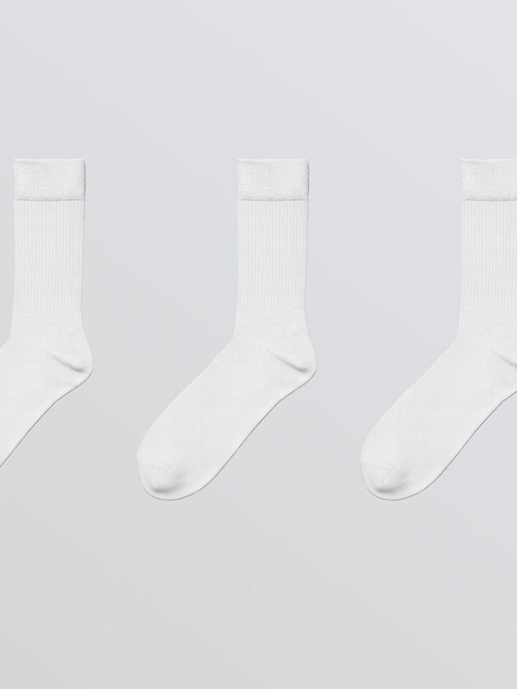 Beyaz Erkek Soket Çorap 3'lü-1