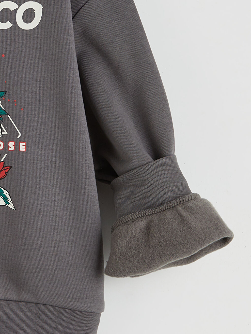 Crew Neck Printed Girls' Sweatshirt-2