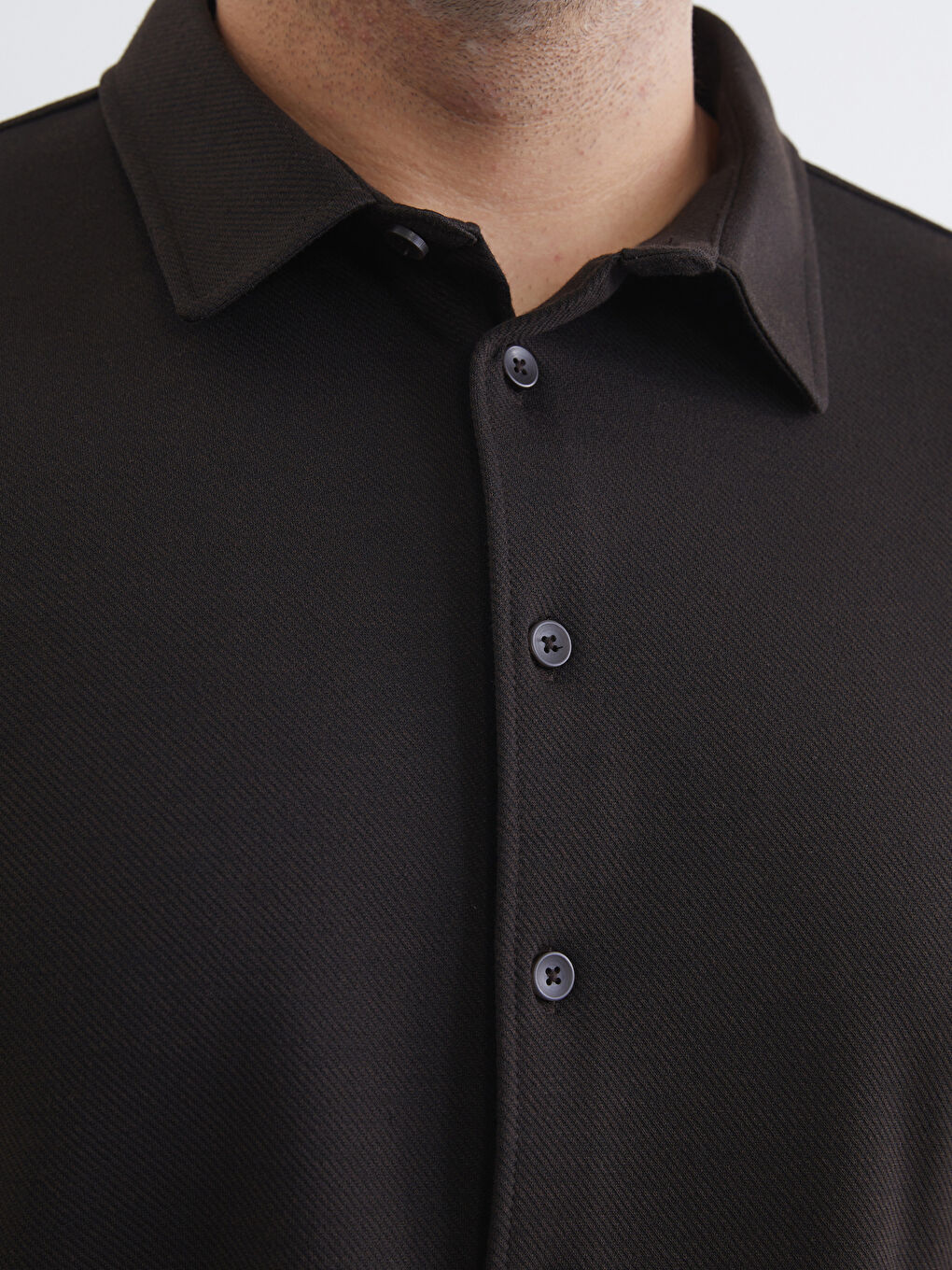 Kahverengi Büyük Beden Regular Fit Uzun Kollu Erkek Gömlek-6