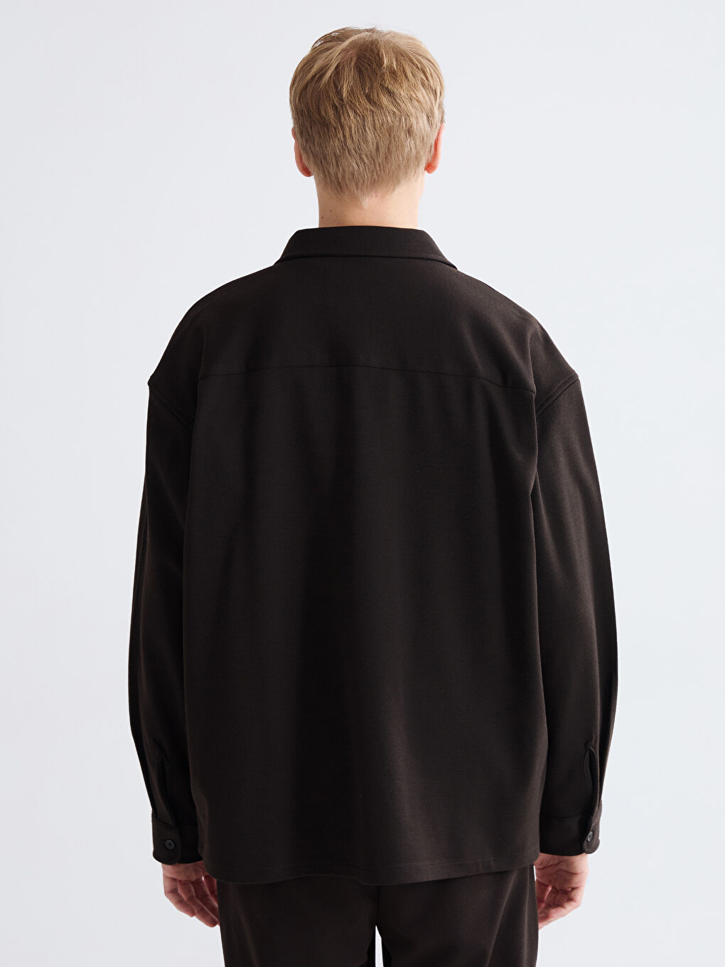 Kahverengi Büyük Beden Regular Fit Uzun Kollu Erkek Gömlek-4