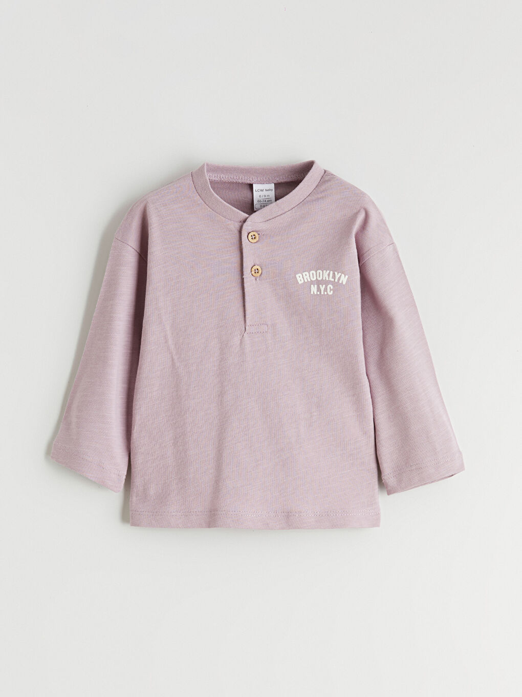 Lila Bisiklet Yaka Erkek Bebek Tişört ve Pantolon 2'li-1