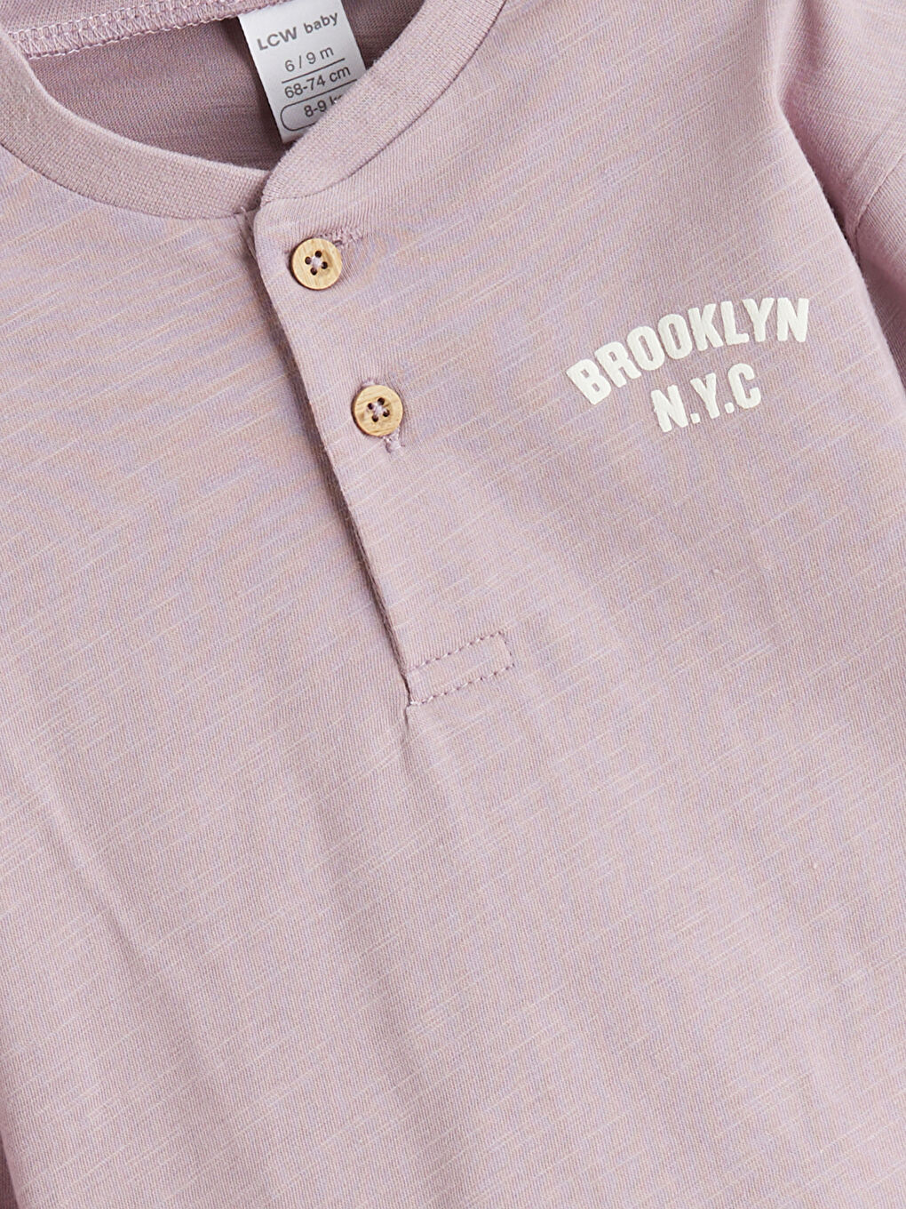 Lila Bisiklet Yaka Erkek Bebek Tişört ve Pantolon 2'li-2