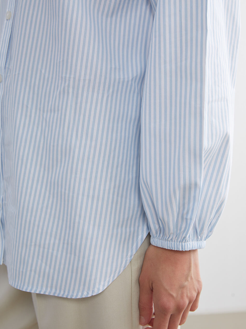 Striped Poplin Women's Shirt-2