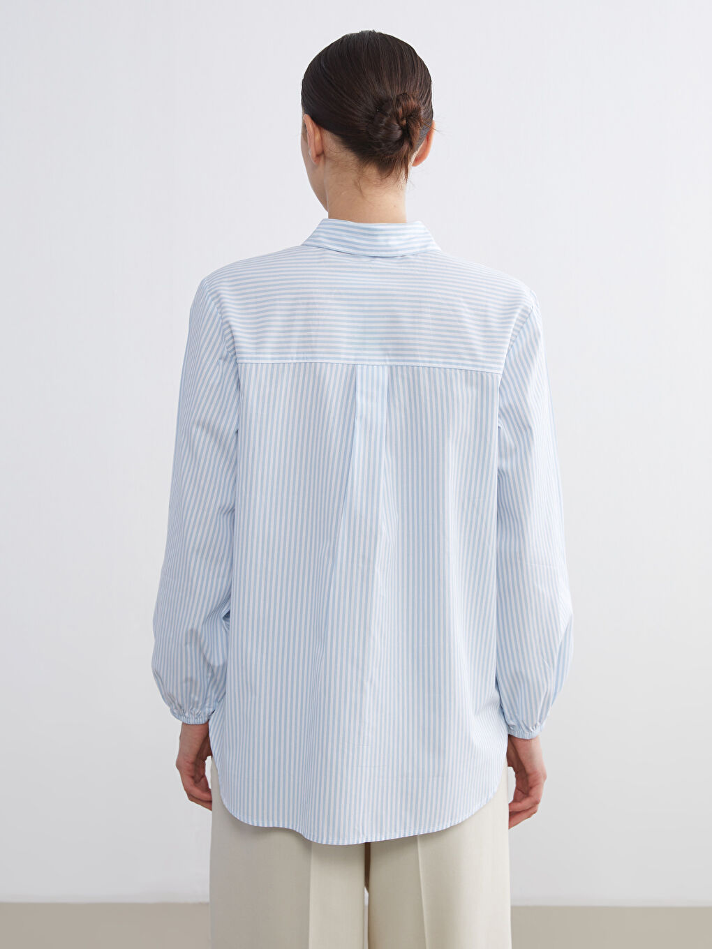 Striped Poplin Women's Shirt-3