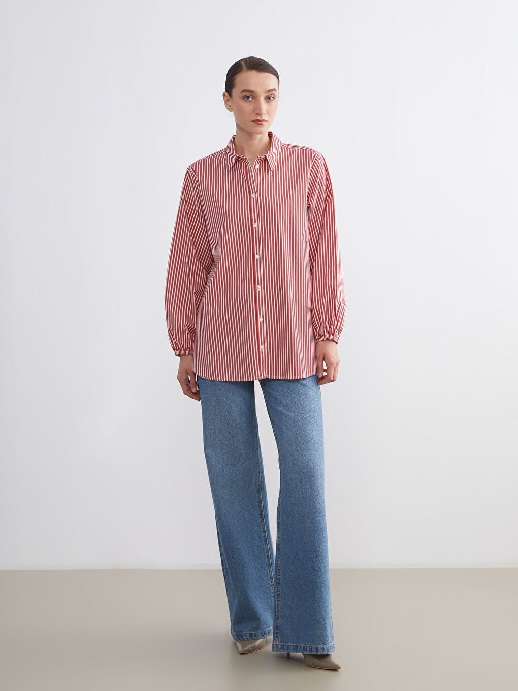Loose Fit Striped Women's Shirt-1