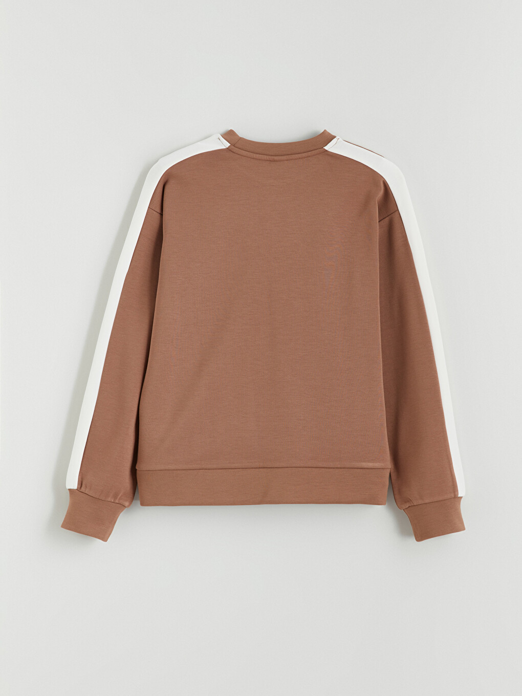 Kahverengi Şeritli Kız Çocuk Soft Touch Sweatshirt-2