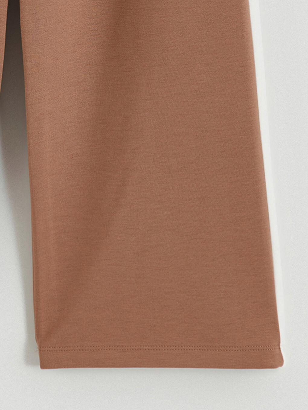 Kahverengi Beli Lastikli Geniş Paça Kız Çocuk Soft Touch Eşofman Altı-2