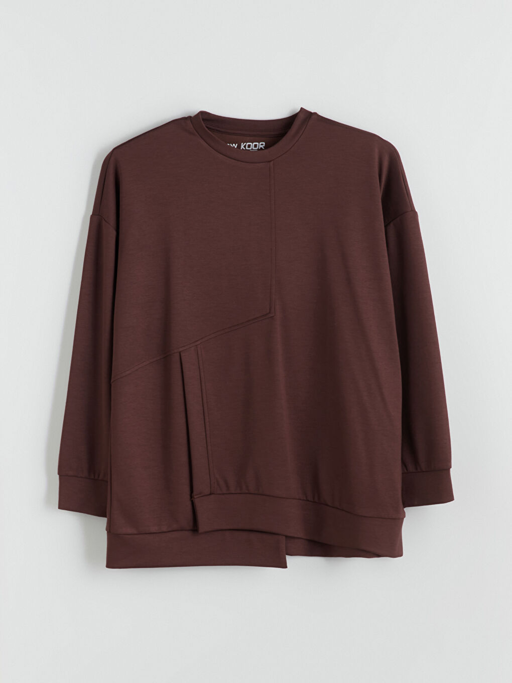 Kahverengi Bisiklet Yaka Kadın Sweatshirt-4