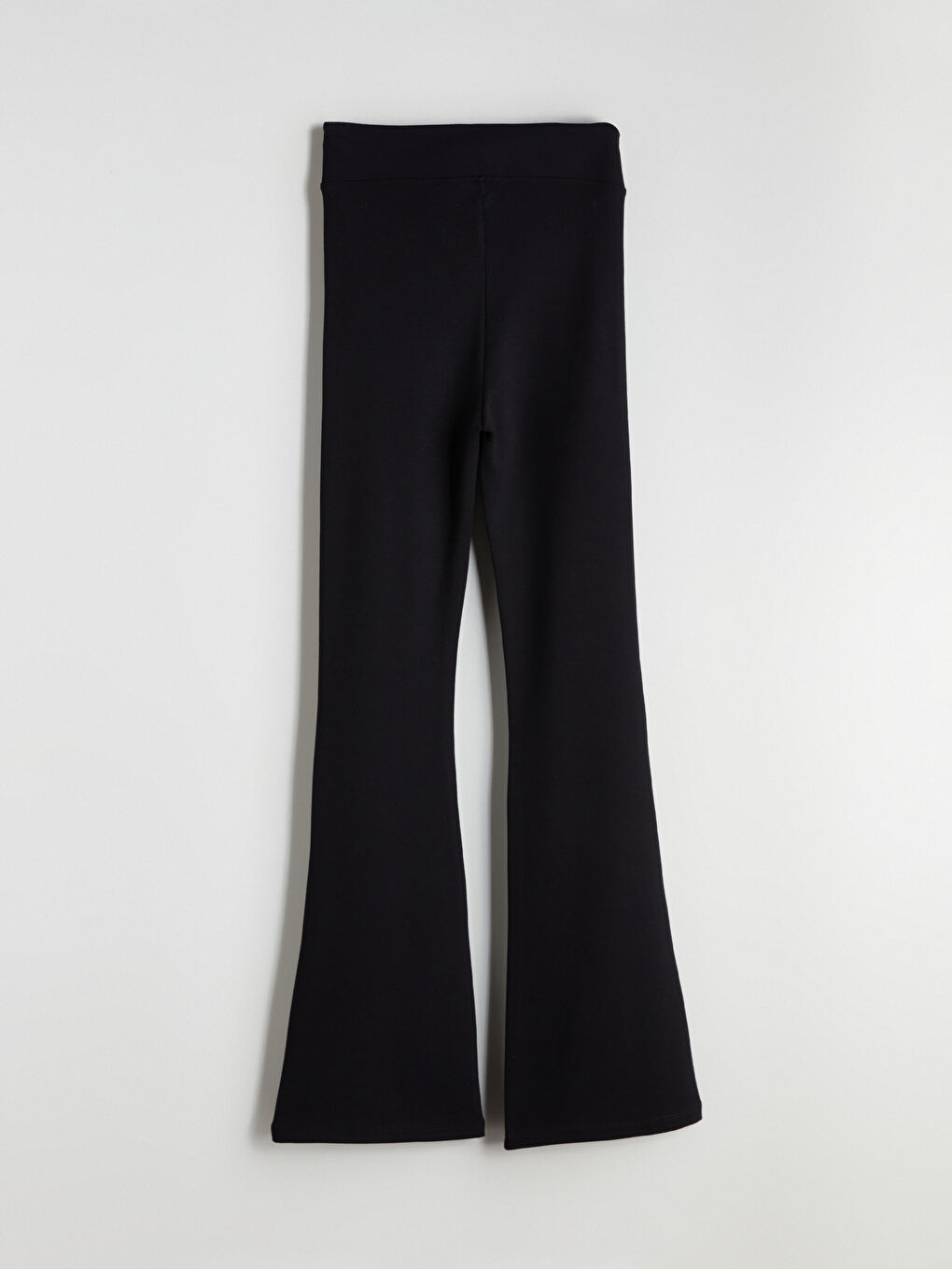 Siyah Beli Lastikli İspanyol Paça Kadın Tayt Pantolon-5