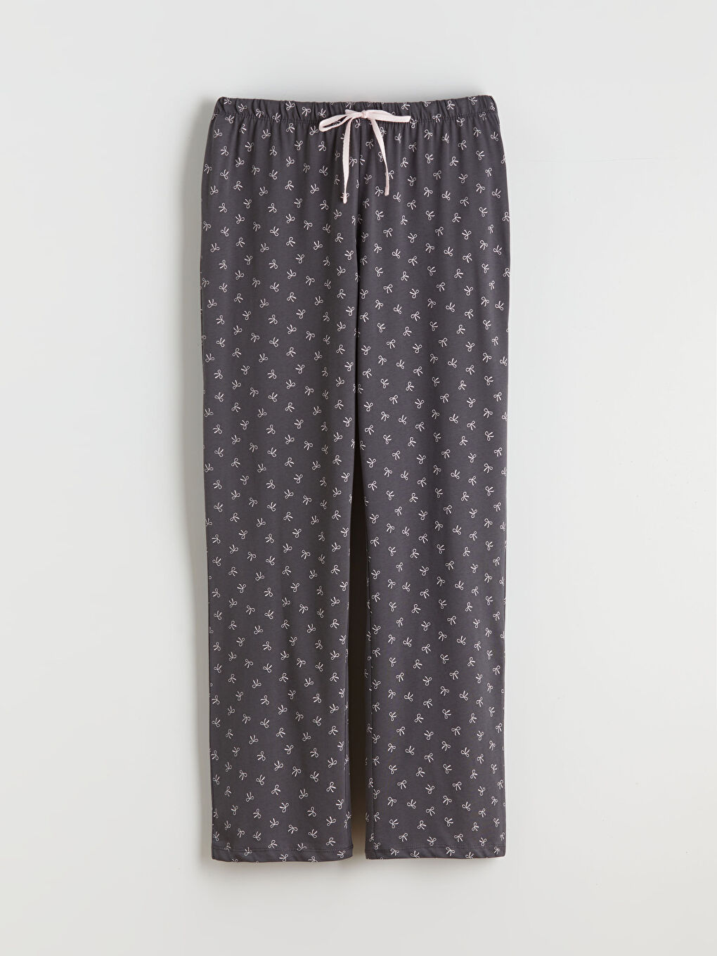 Gri Beli Lastikli Desenli Hamile Pijama Altı