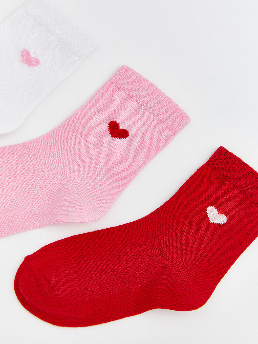 Beyaz Baskılı Kız Bebek Soket Çorap 3'lü-1