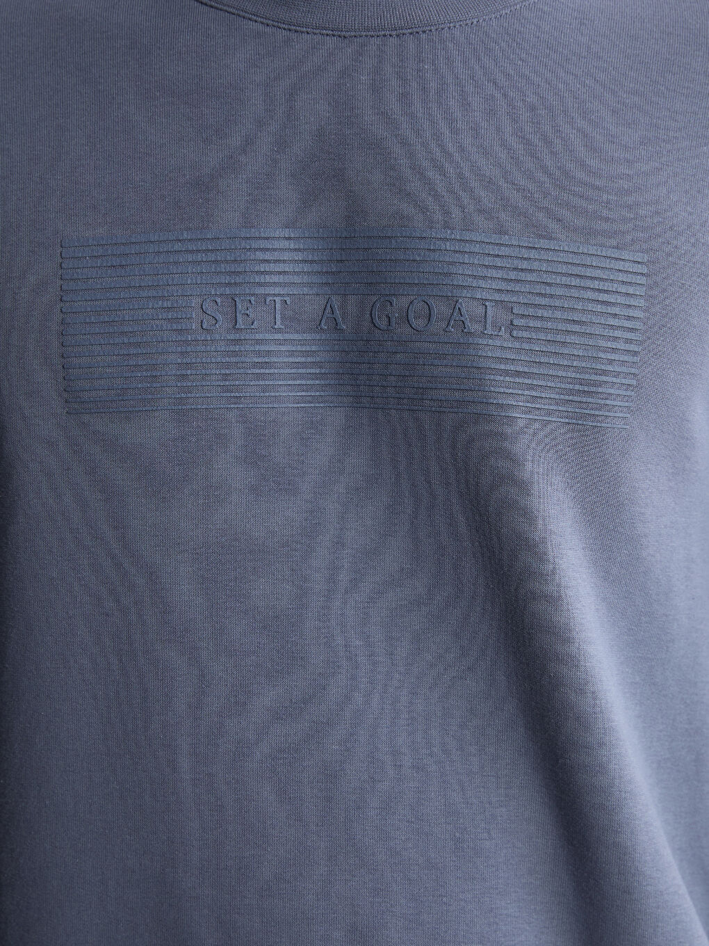 İndigo Bisiklet Yaka Baskılı Erkek Sweatshirt-2