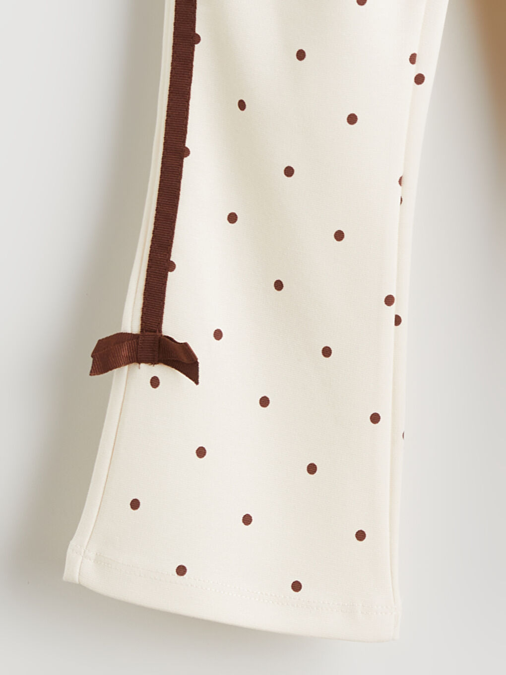 Ekru Fiyonk Detaylı İspanyol Paça Kız Çocuk Tayt-2