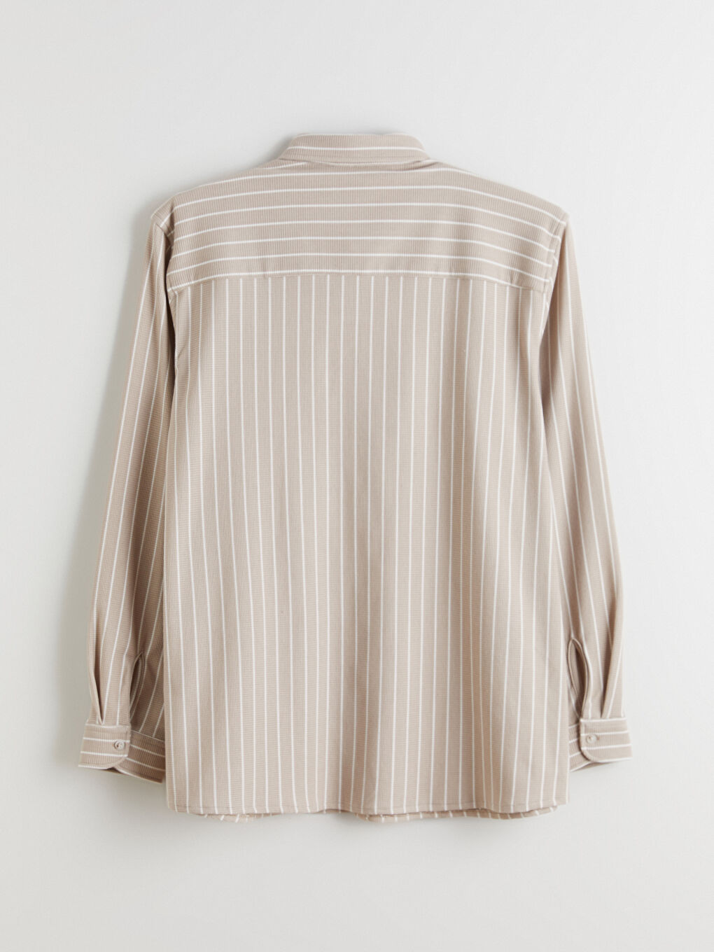 Plus Size Slim Fit Long Sleeve Striped Men’s Shirt-1