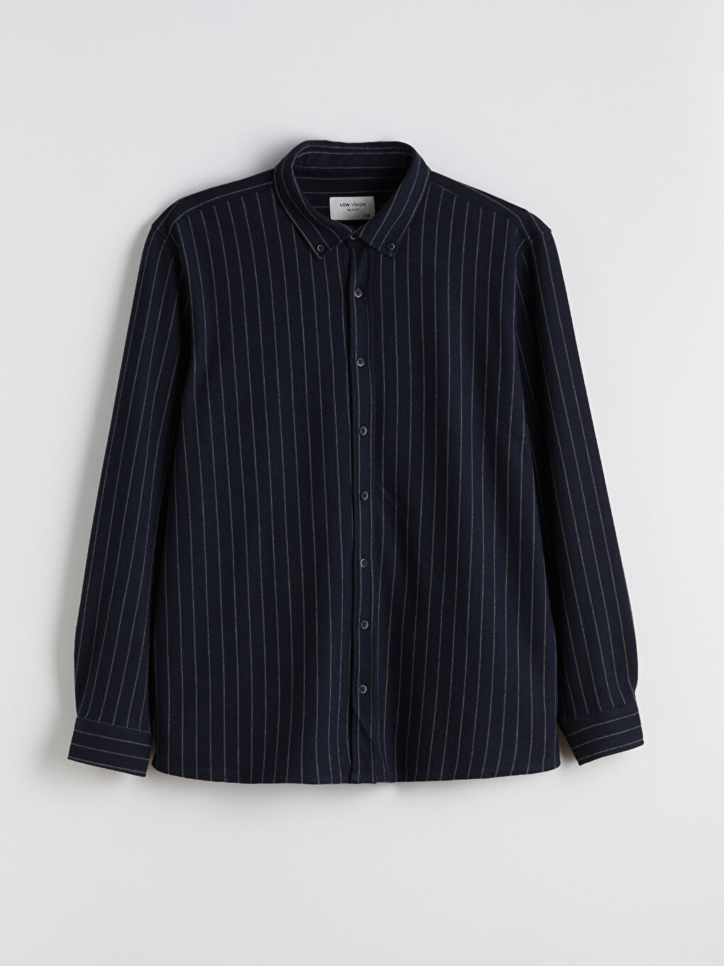 Plus Size Slim Fit Long Sleeve Striped Men’s Shirt-4