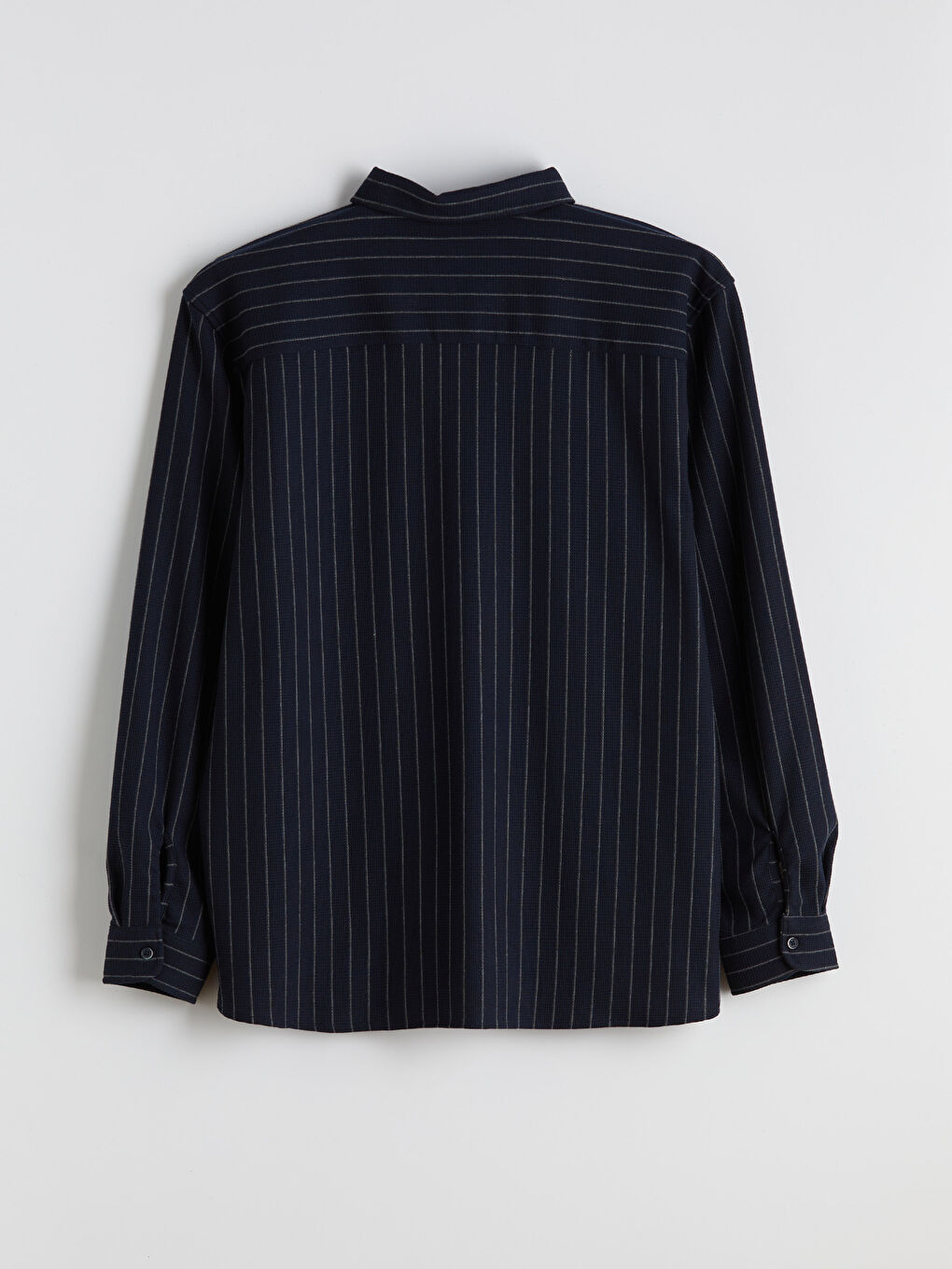 Plus Size Slim Fit Long Sleeve Striped Men’s Shirt-5