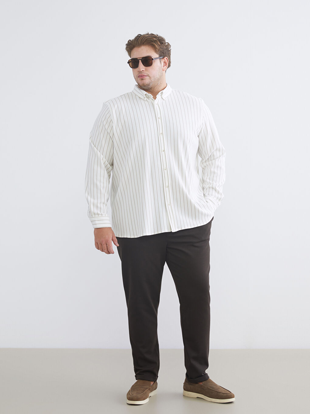 Мужчины экрю Рубашка-1