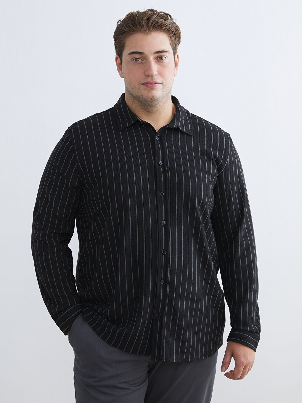 Мужчины Черный Рубашка-1