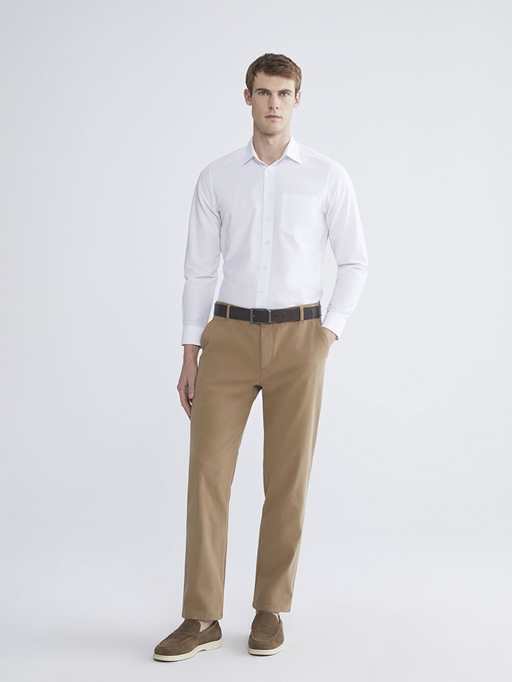 Kahverengi Standart Kalıp Erkek Pantolon