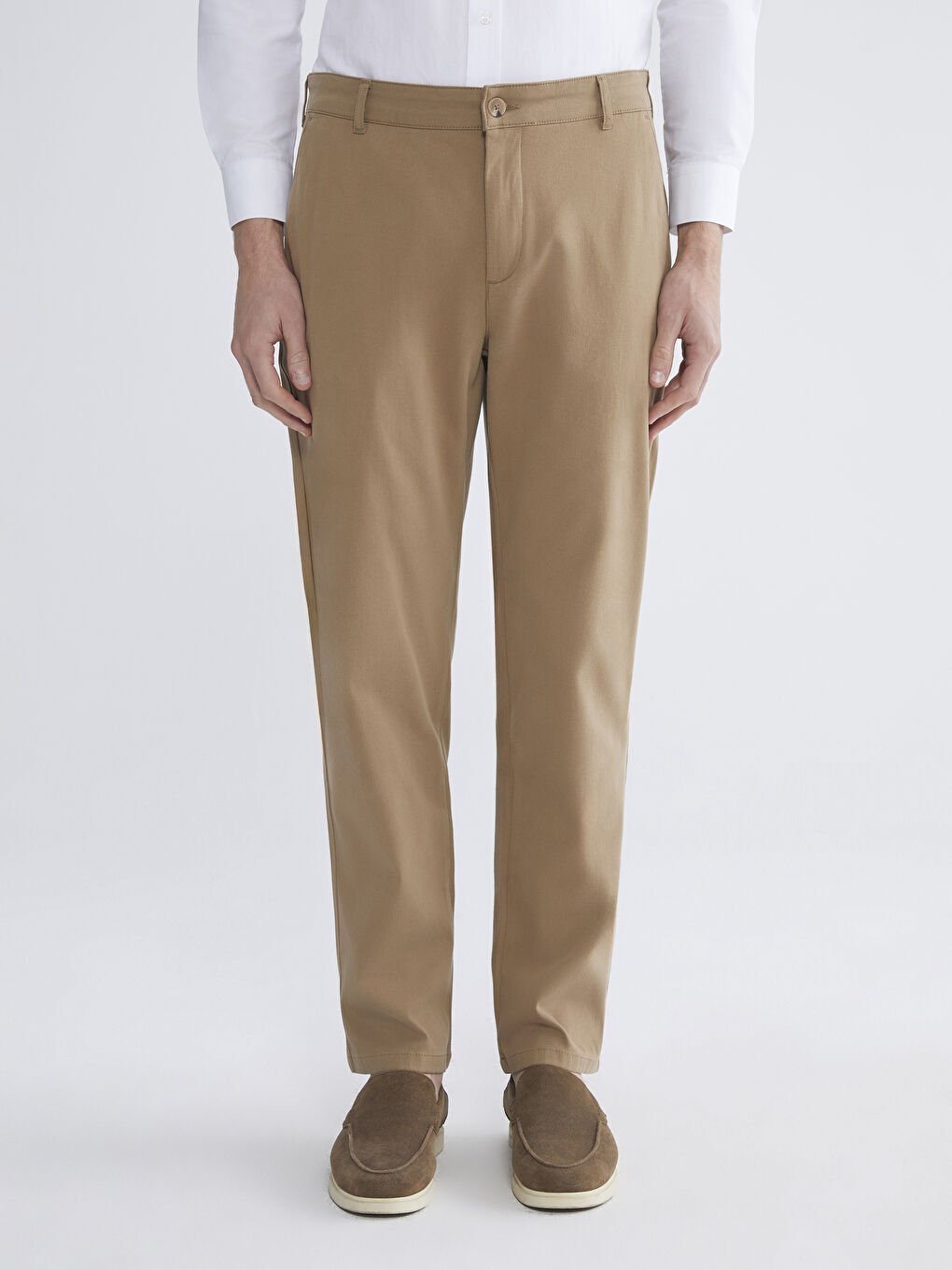 Kahverengi Standart Kalıp Erkek Pantolon-1