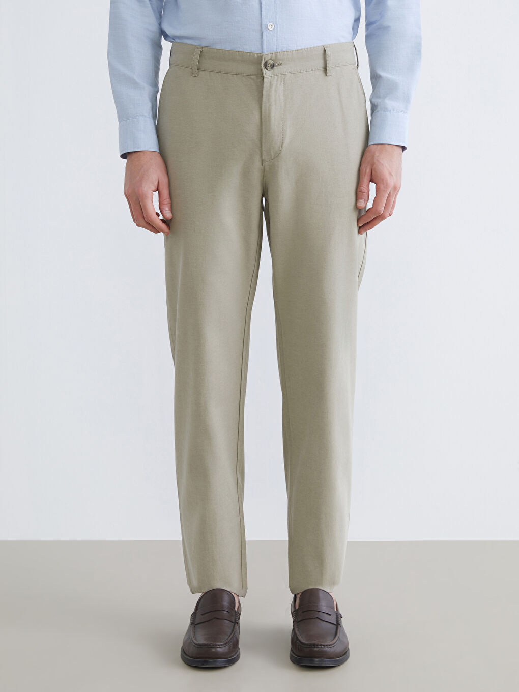 Yeşil Standart Kalıp Erkek Pantolon-1