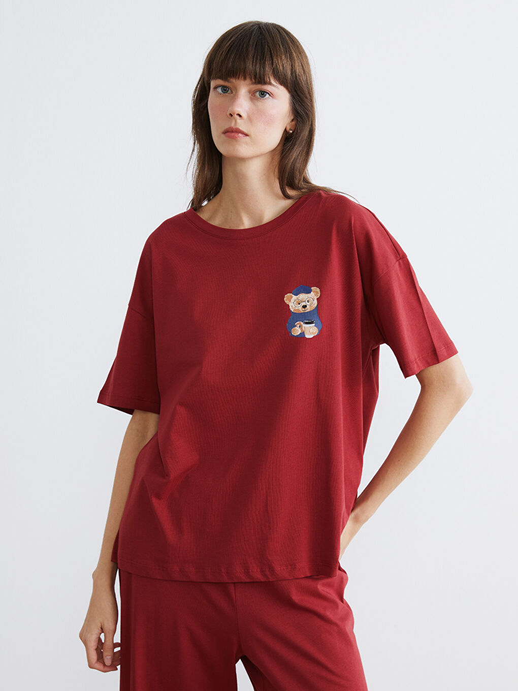 Teddy Bear Printed Women's Capri Pyjamas Set-1