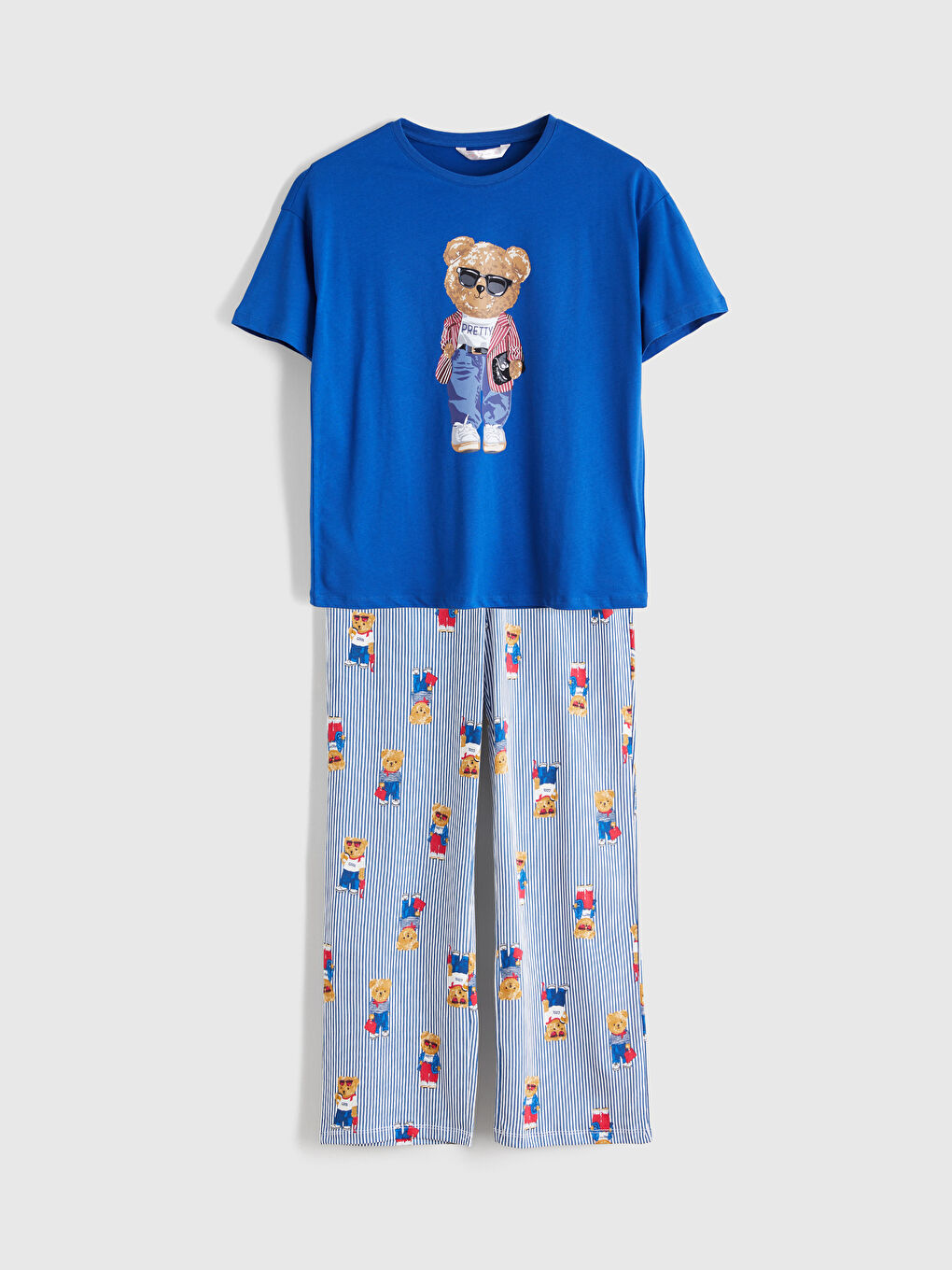 Әйелдер көк Пижама жинағы-4