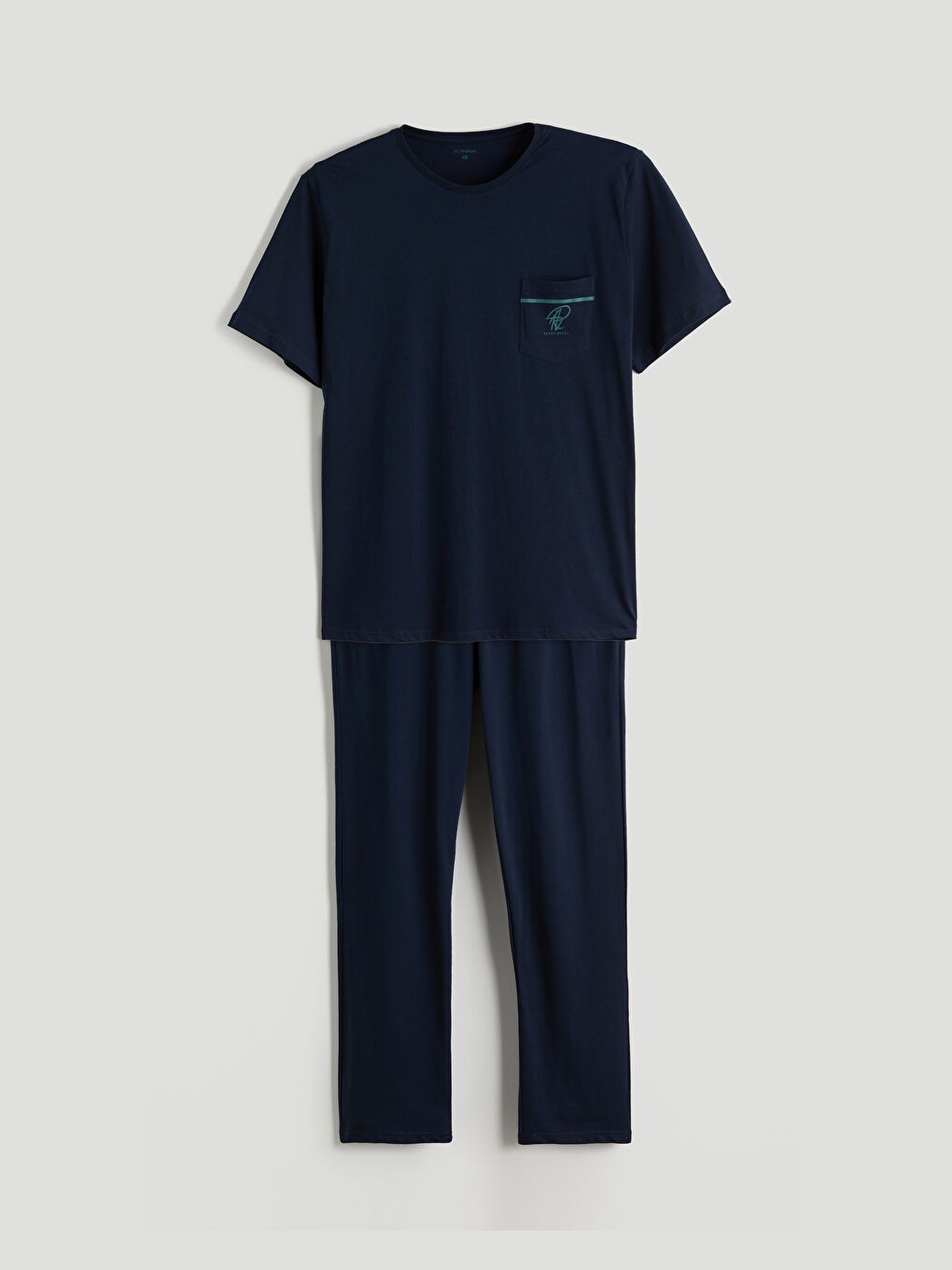 Lacivert Büyük Beden Standart Kalıp Erkek Pijama Takımı-4